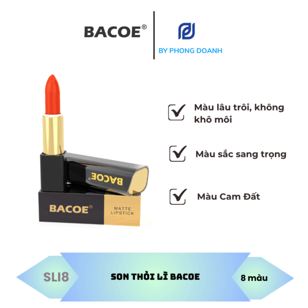 BACOE SON THỎI LÌ MÀU CAM ĐẤT