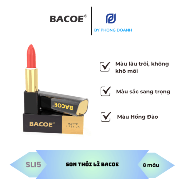 BACOE SON THỎI LÌ MÀU HỒNG ĐÀO