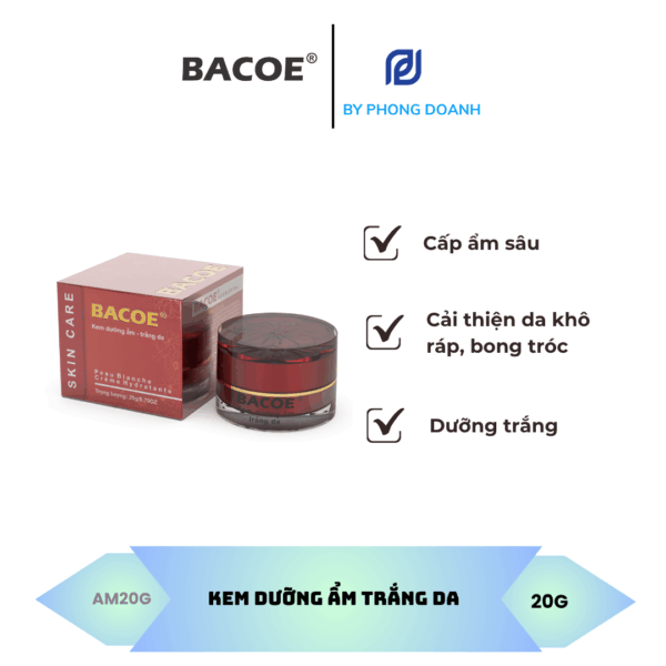 BACOE KEM DƯỠNG ẨM TRẮNG DA 20G