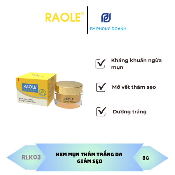 RAOLE KEM MỤN THÂM TRẮNG DA GIẢM SẸO 8G