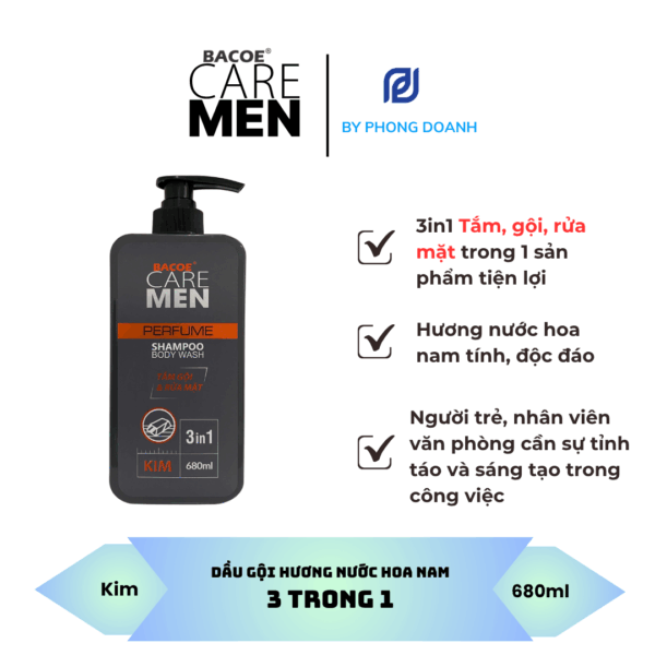 dầu gội hương nước hoa nam 3 trong 1 - Kim