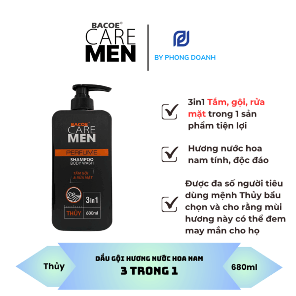 dầu gội hương nước hoa nam 3 trong 1 - Thủy